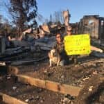 Steve and Mary Schneider standing in the ruins of their Sonoma County homes following the 2017 Tubbs Wildfire.