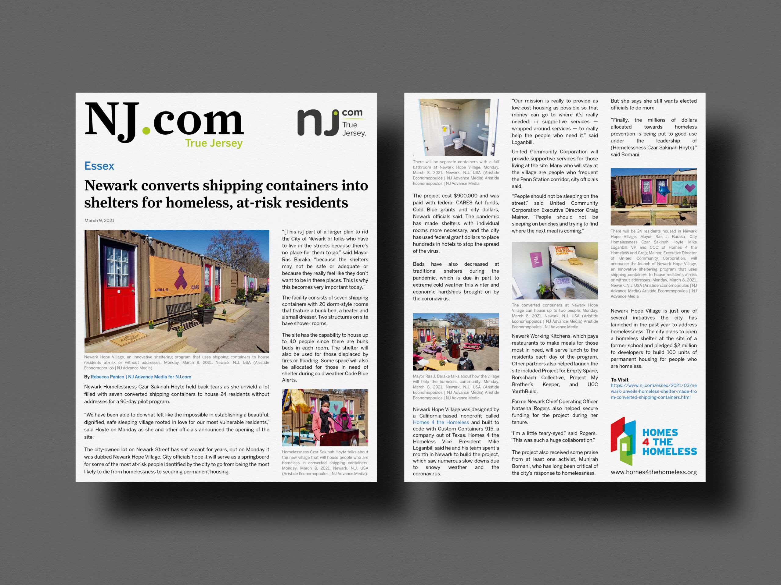 NJ.com Essex Edition March 8, 2021 2-page article with several photos