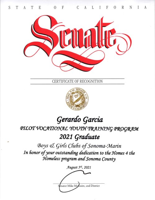 Certificate Gerrardo Garcia