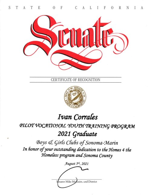 Certificate Ivan Corrales