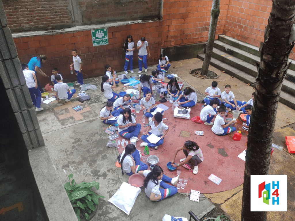 Children playing at Trinity School in Bellavista, Colombia.