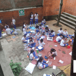 Children playing at Trinity School in Bellavista, Colombia.