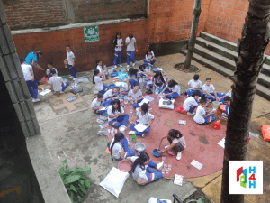 Children playing at Trinity School in Bellavista, Colombia.